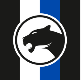Flaga klubowa AKS SMS - pantera z pasami
